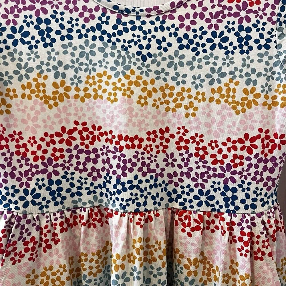 Hanna Andersson Long Sleeve Skater Dress Pockets Rainbow Floral Girls 150 US 12